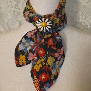 Spring Style Floral Small Sheer Scarf